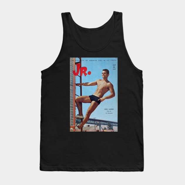 JR. Junior - Vintage Physique Muscle Male Model Magazine Cover Tank Top by SNAustralia